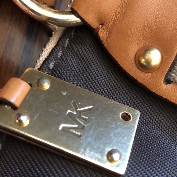 MICHAEL KORS Brown Orange Beige Hand Bag With Leather Handles - Picture 13 of 16